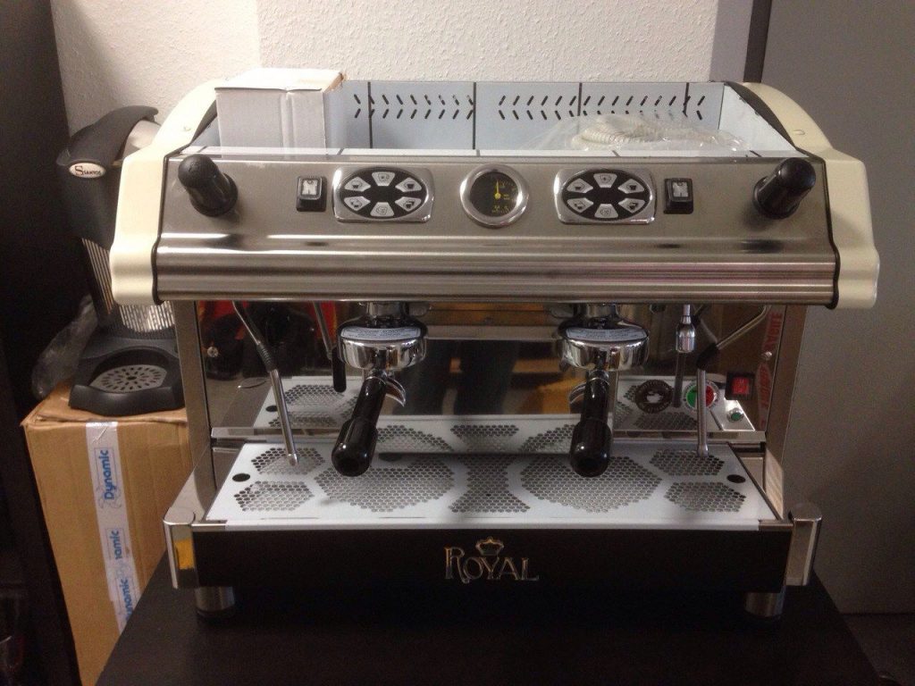 Kaffeemaschine Royal Tecnica Espressomaschine 2 gruppig, Made in Italy, Eiscafe Softeis